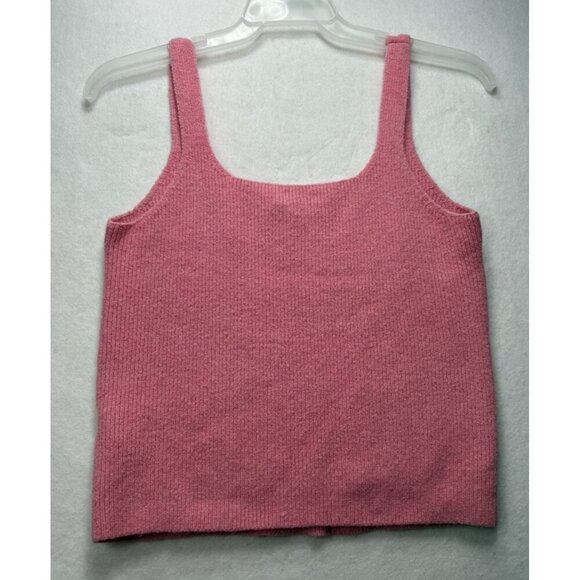 J.CREW Womens Merino Wool Alpaca Cable Knit Tank Top Sleeveless Vest Pink Sz XL - Picture 2 of 9